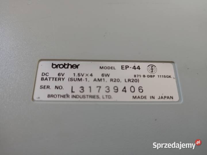 Maszyna do pisania BROTHER EP44 Japan Vintage 80 wielkopolskie