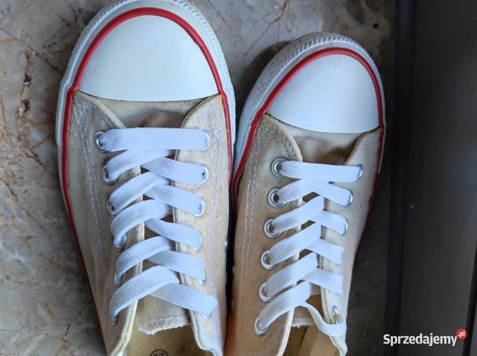 płaskie niskie białe trampki tenisówki lniane Kielce sprzedam