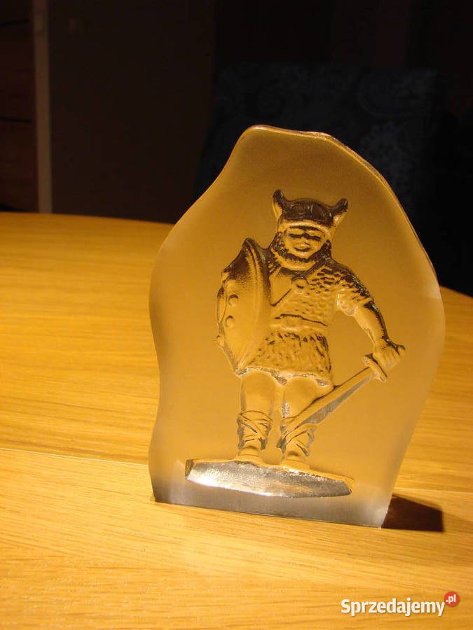 Wiking szklany przycisk do papieru Nybro Sweden Porcelana i szkło Pruszcz Gdański sprzedam