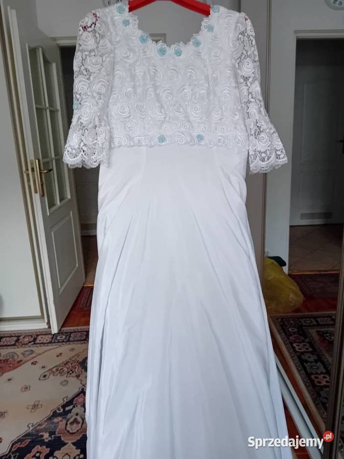 suknia ślubna elegancka z gipiurą 44 Warszawa