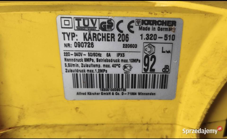 Myjka ciśnieniowa Krcher K 206 Chojnice sprzedam