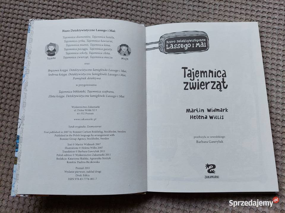 Tajemnica zwierząt Martin Widmark Helena Willis Książki dla dzieci Kraków