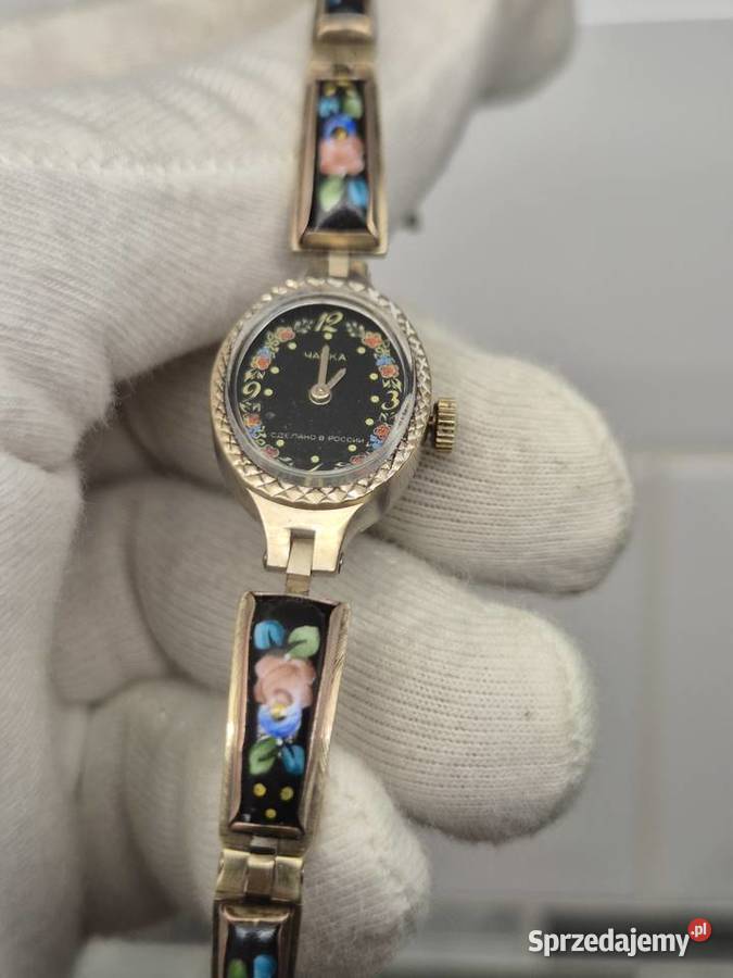 Piękny zegarek damski Czajka ceramika Chorzów
