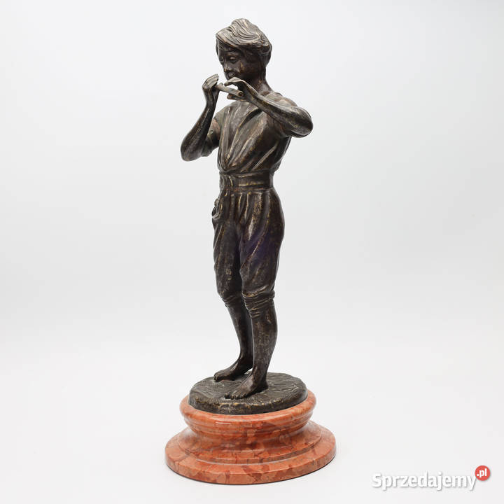 Artexpert Figura z brązu grajek chłopiec grający Szczecin