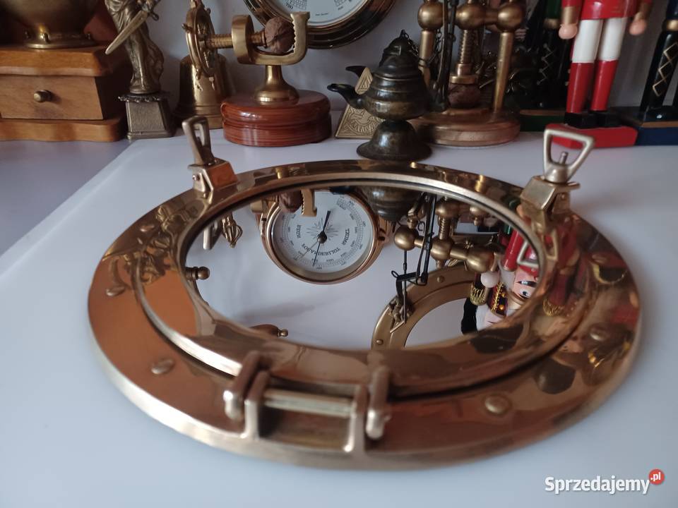 Duży bulaj mosiężny Lustro Poznań sprzedam