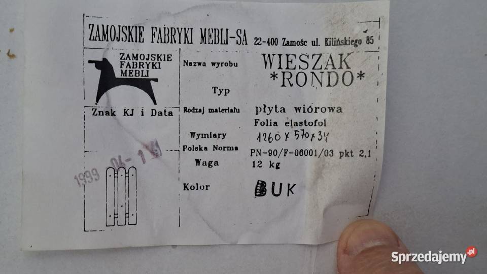 Wieszak kolor buk Lublin