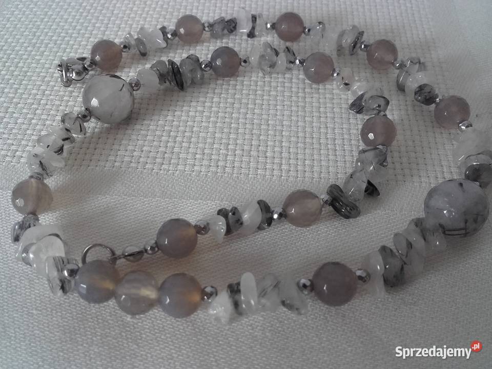 Naszyjnik agat kwarc hematyt mazowieckie Warszawa