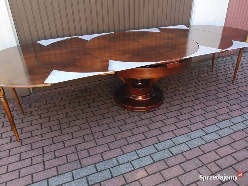 Stół ArtDeco Orzech Unikat Okrągły 130 Antyk Swarzędz