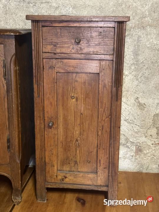 Szafka rustykalna drewniana pomocnicza vintage 37cm Nocne Zielonka