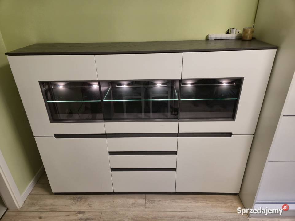 Komoda Klose 181 dąb kamienny biel LED kredens Komody Gdańsk