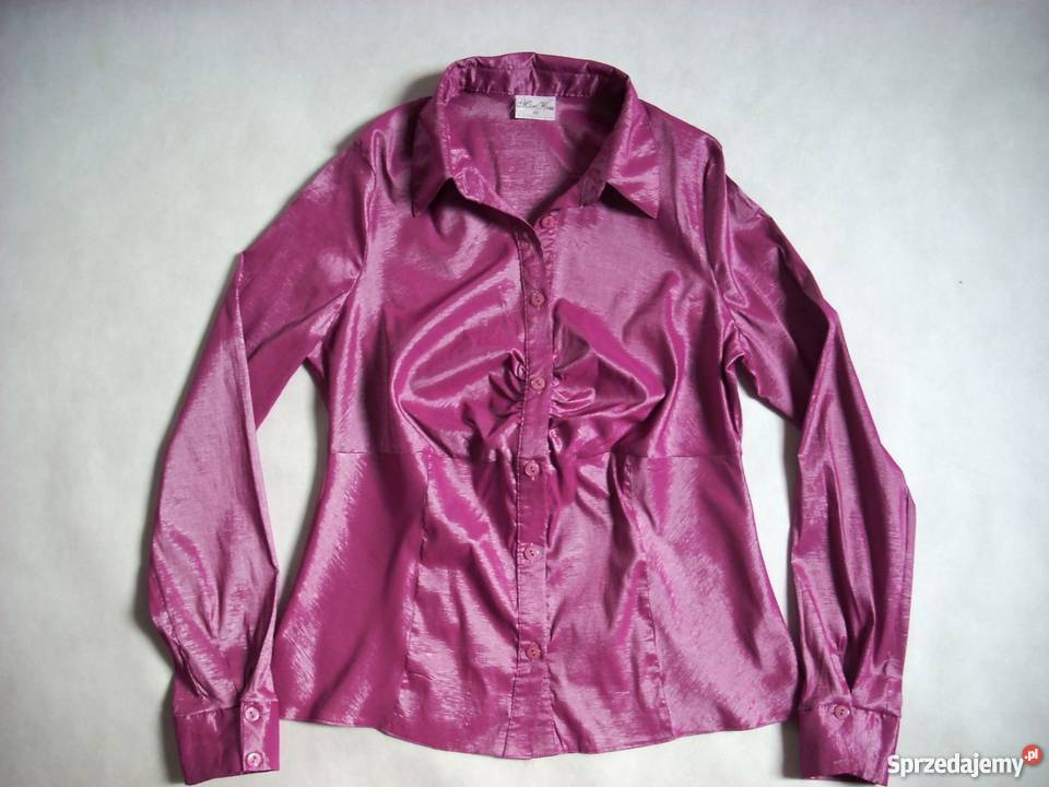 Elegancka Koszula Fuksjaj Nowa 42 44 z kołnierzykiem Nowy Sącz
