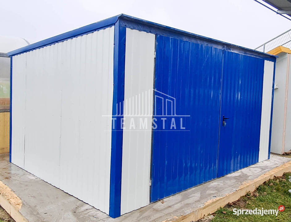 GARAŻ BLASZANY 4m x 5m spad w tył Brama