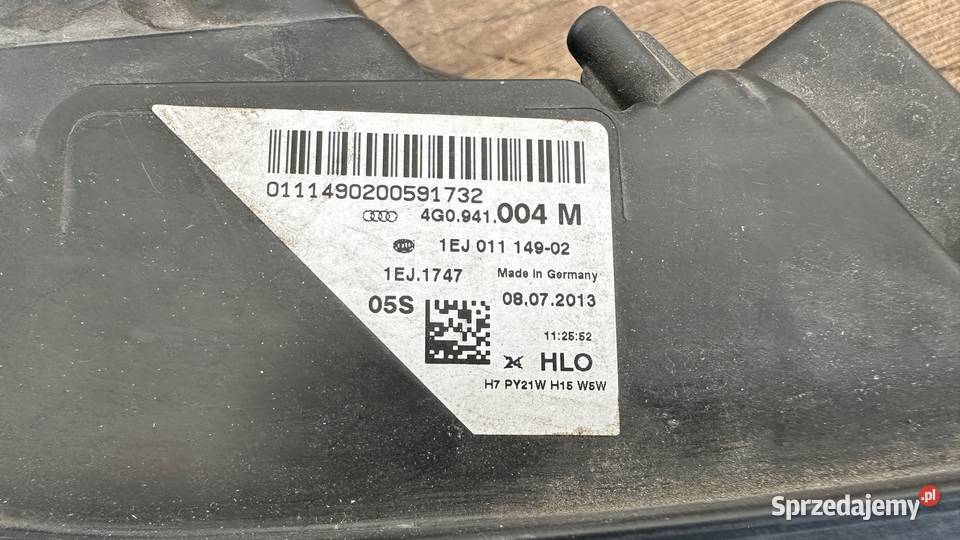 AUDI A6 C7 LAMPA ZWYKŁA PRAWY PRZÓD 4G0941004M Gorzów Wielkopolski