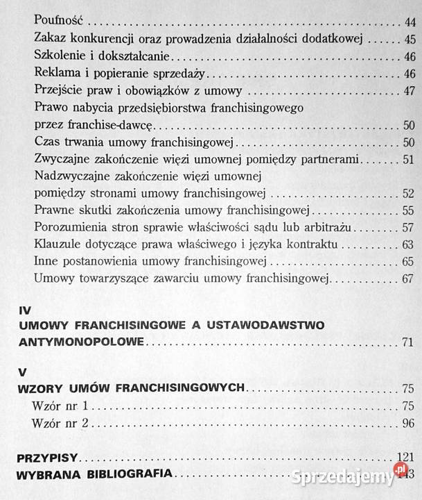 Franchising Wzory umów z komentarzem Bernadeta Pozostałe Chełm sprzedam