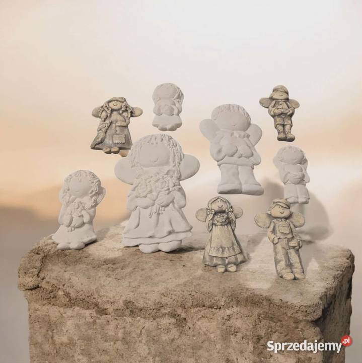 Aniołki gipsowe mega zestaw aniołów anioł z Figurki i rzeźby dolnośląskie Wrocław