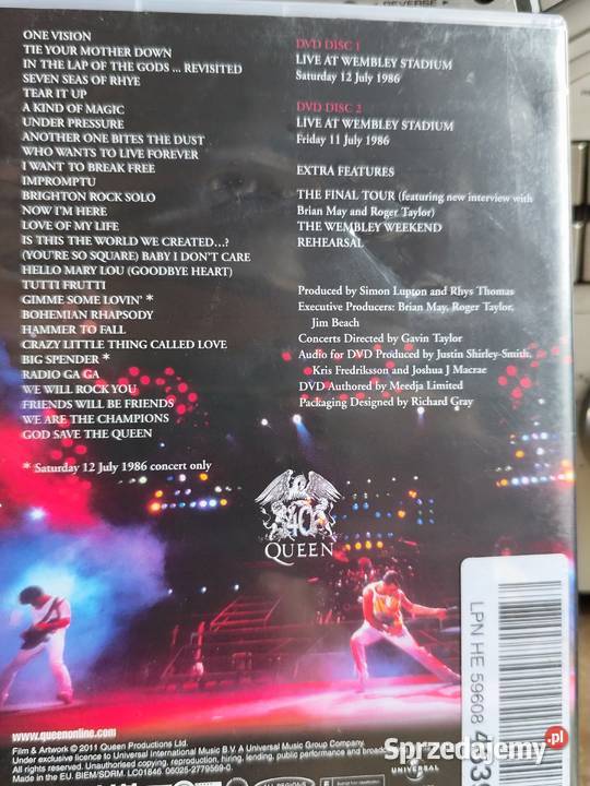 DVD Queen Live At Wembley Stadium 1986r zachodniopomorskie Stargard