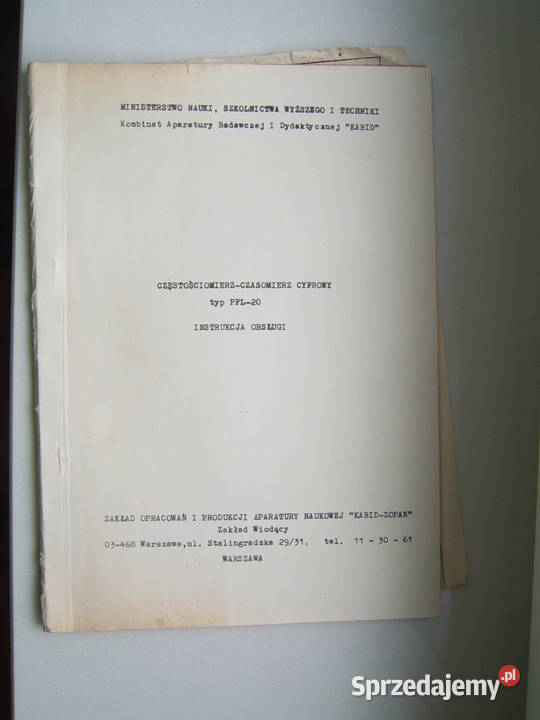 czestosciomierz PFL20 schemat DTR instrukcja miękka Poznań