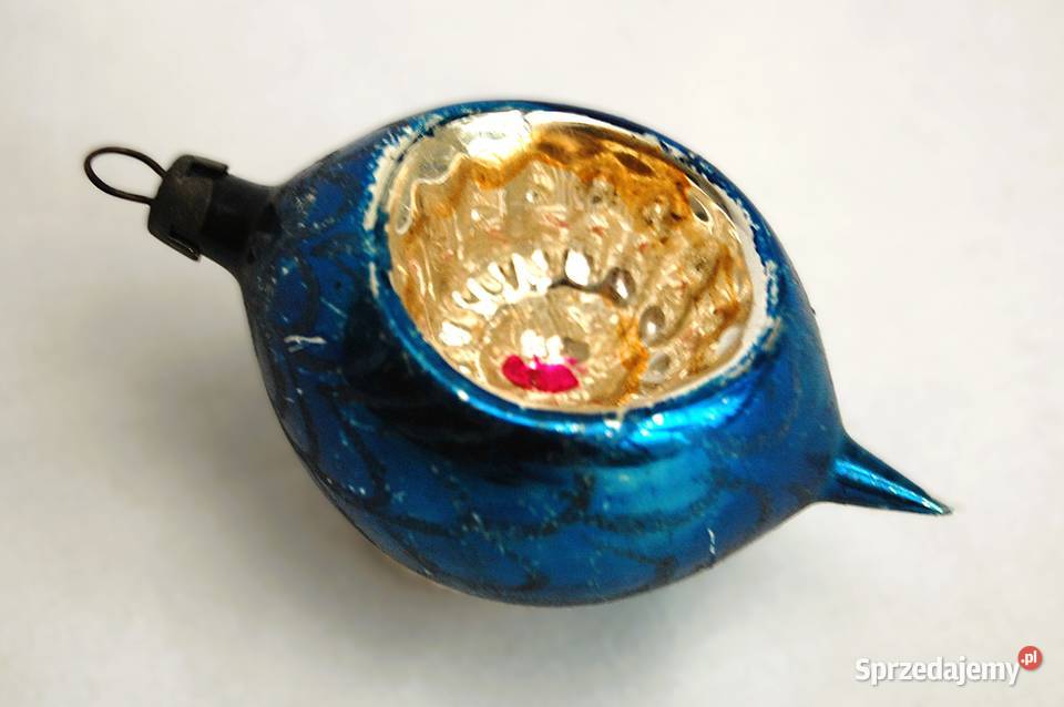 Stara bombka szklana ręcznie malowana reflektor Dekoracje świąteczne Lublin