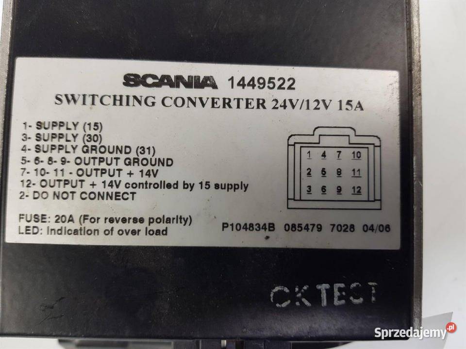 PRZETWORNICA NAPIĘCIA SCANIA R114 1449522
