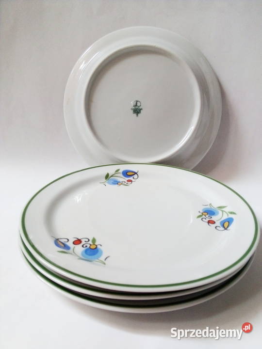 Lubiana vintage PRL wzór kaszubski talerze Talerze i talerzyki sprzedam