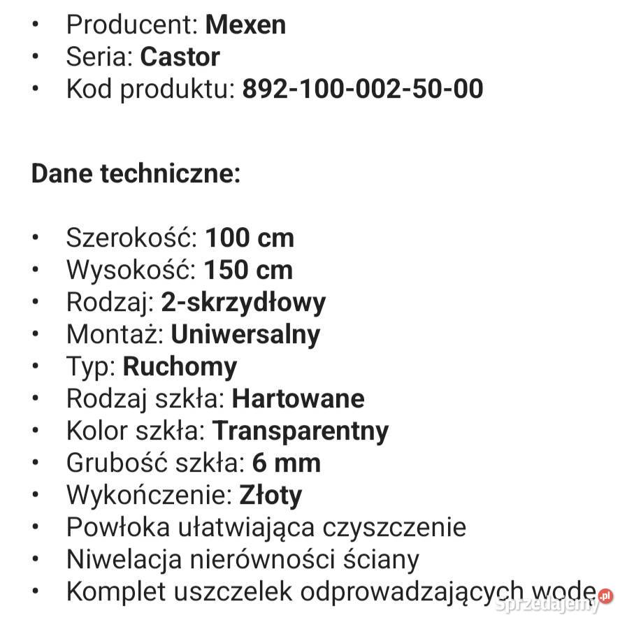 Parawan nawannowy Mexen złoty Rurzyca