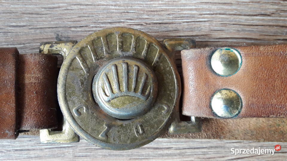 Stary zabytkowy skórzany pas harcerski ZHP PRL Gdynia sprzedam