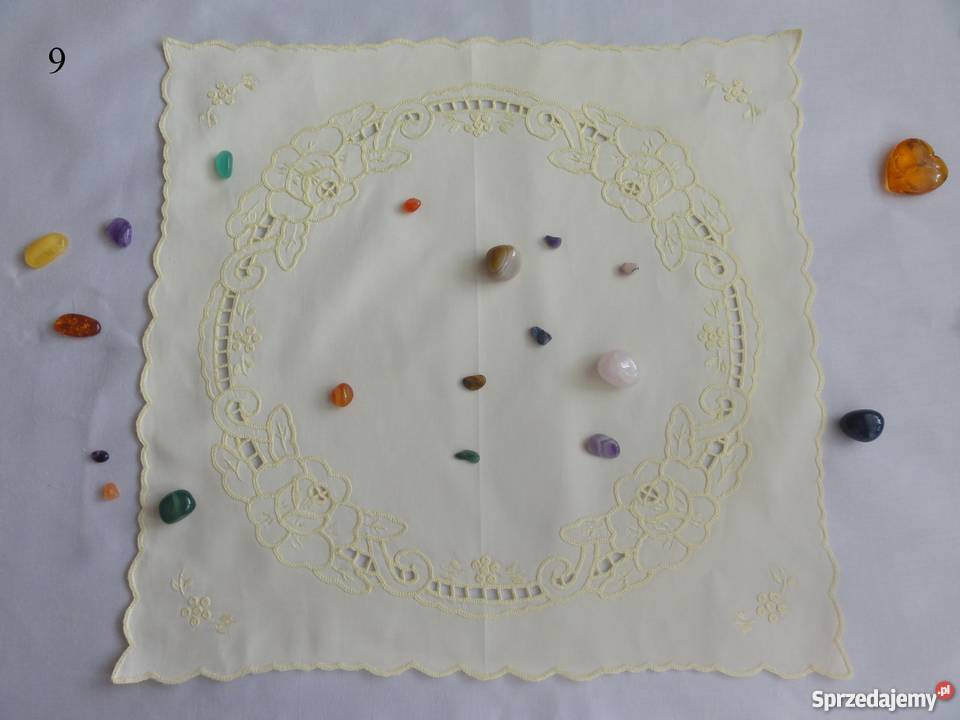 Serwetki kolorowe jasno żółte wyszywane haft Lublin sprzedam