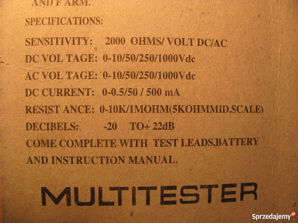 Multitester SUNWA YX1000A Oświęcim sprzedam