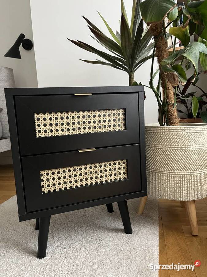 Szafka nocna 2 szuflady opoco Czarna beliani Warszawa