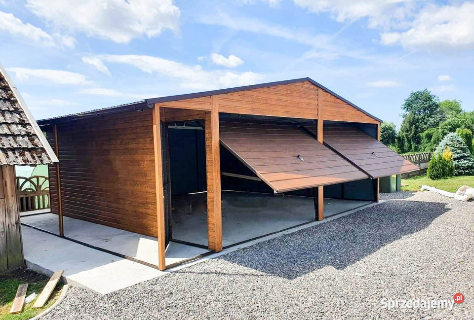 GARAŻ BLASZANY 6m x 6m DWUSPAD 2x BRAMA UCHYLNA Domki narzędziowe małopolskie Łapanów