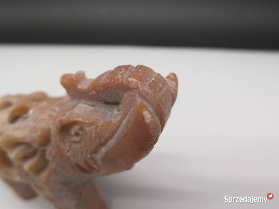 Ręcznie Rzeźbiona Figurka Słonia Kamień Mydlany Porcelana i szkło Raszków