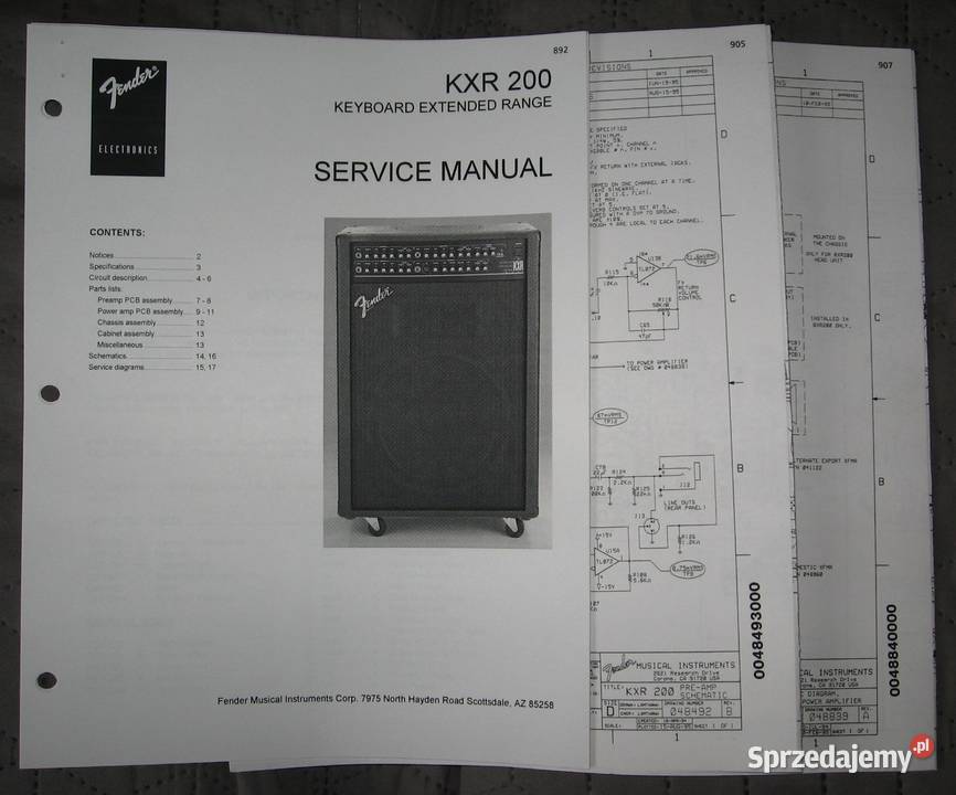 Fender KXR 200 Service Manual instrukcja pomorskie Kępice