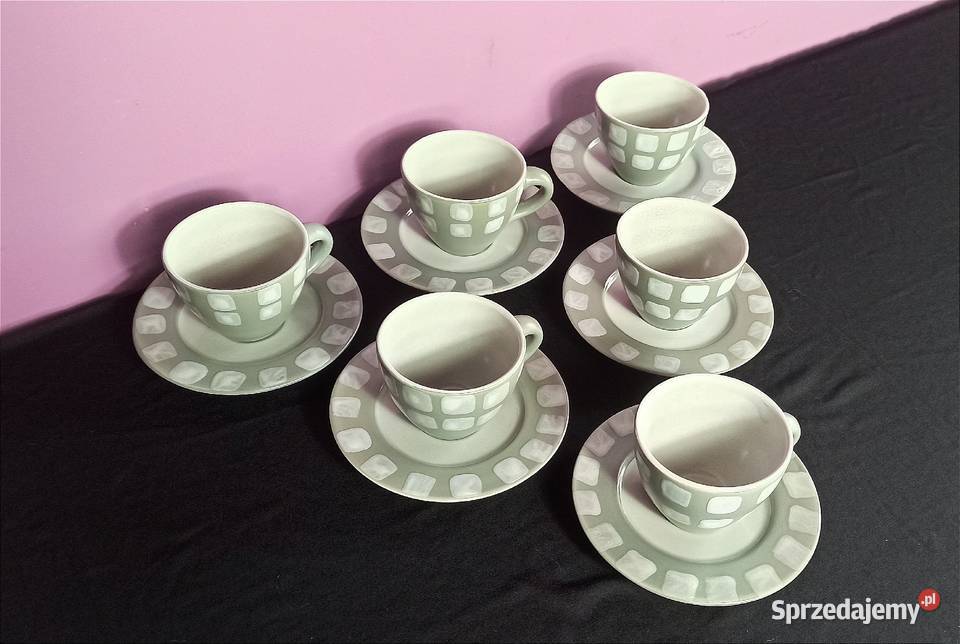 6 duo filiżanki i spodki ręczna robota zestaw Jasień sprzedam