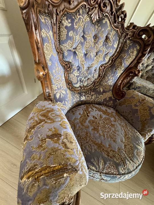Luksusowy komplet mebli Ludwik rokoko sofa 2