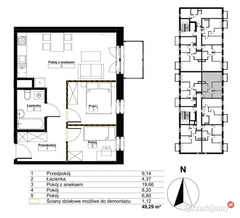 Mieszkanie 4929m2 3 pok Kraków Osiedle Złocień