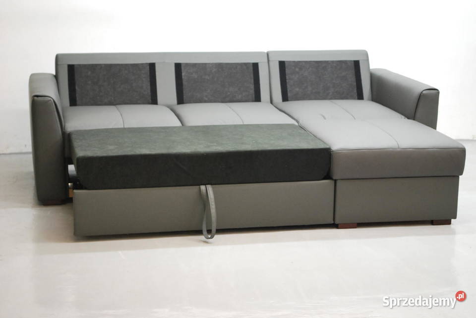 OOF SZARY NAROŻNIK Z FSPANIASKÓRA NATURALNA 6492 skóra Meble Poznań