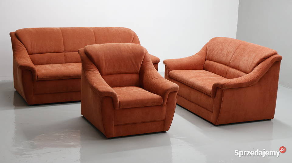 TŁŁ wygodny KOMPLET 321 zestaw sofy kanapy Rudy Poznań