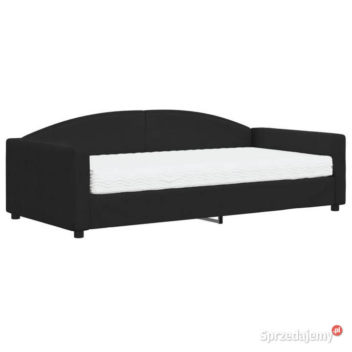 Sofa z materacem do spania czarna tkanina Warszawa