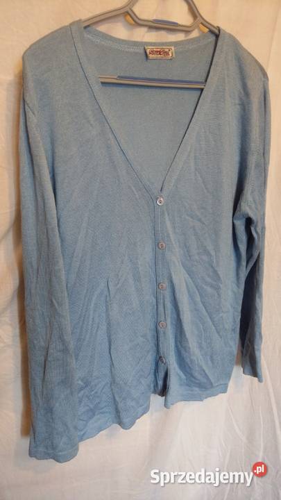 Niebieski morski sweterek na guziki S M L XL długi mazowieckie Warszawa