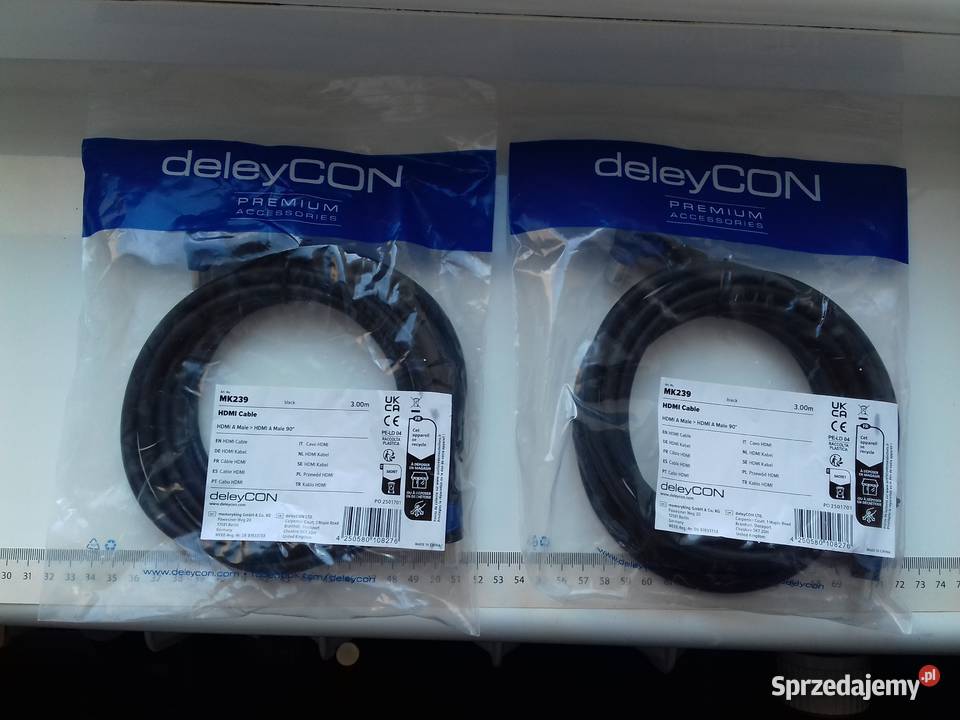 Kabel deleyCON HDMIHDMI 3m kąt 90 HDMI20a 14a 4K kujawsko-pomorskie Bydgoszcz