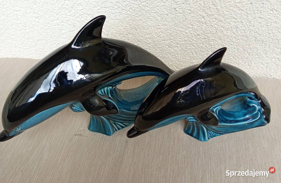 Figurki porcelana Vintage 2 ładne DELFINY firmy Warszawa sprzedam
