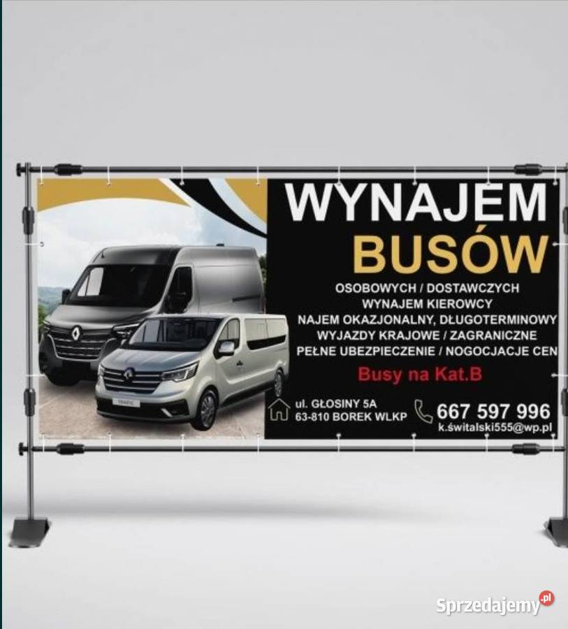 Wynajem Najem Wynajme Bus Busa wypożyczenie Wynajem pojazdów Gostyń auto wynajem