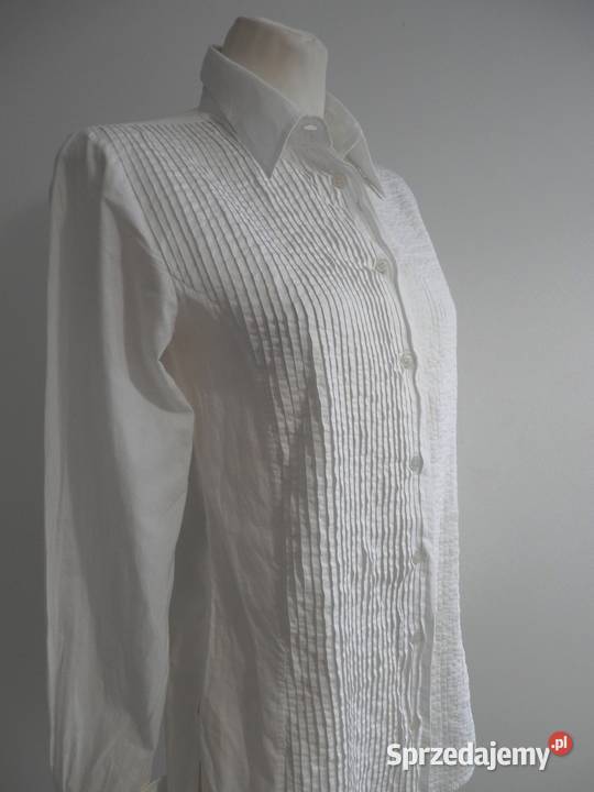 Koszula Bawełniana Biała Długa Taliowana HM 38 Łomża