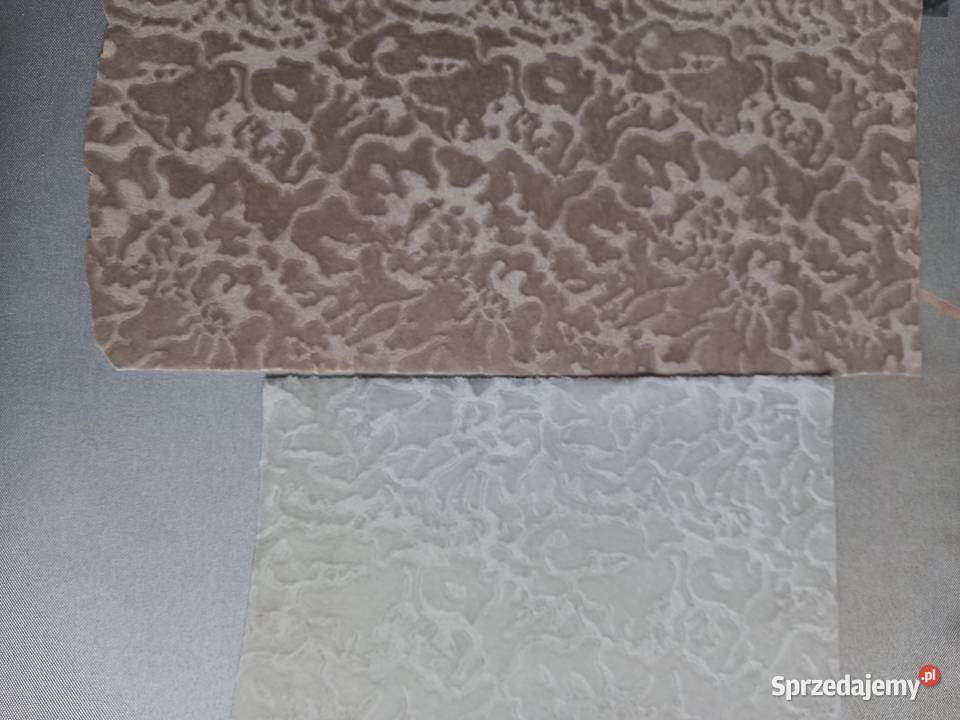 Tkanina obiciowa dekoracyjna flok plusz materiał Niekłań Mały