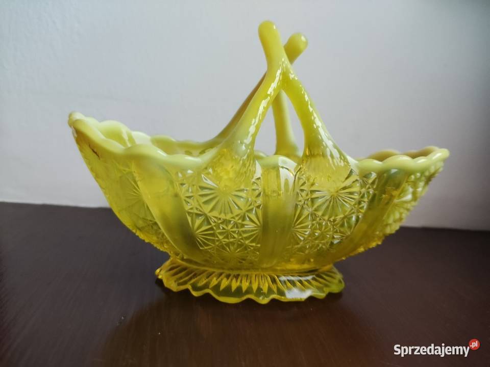 Szkło uranowe George Davidson koszyczek 1891r Kraków