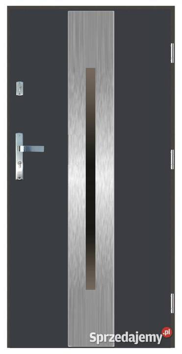 Drzwi wejściowe do domu GI32 INOX Antracyt 90 Ciemniewo
