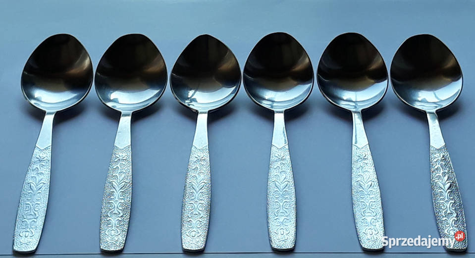 Łyżki obiadowe 2 ROŚLINNY Gerlach sztućce PRL śląskie Dąbrowa Górnicza