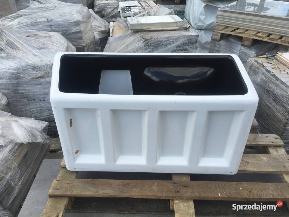 Umywalka wisząca outline biało czarna 90x48 Reguły