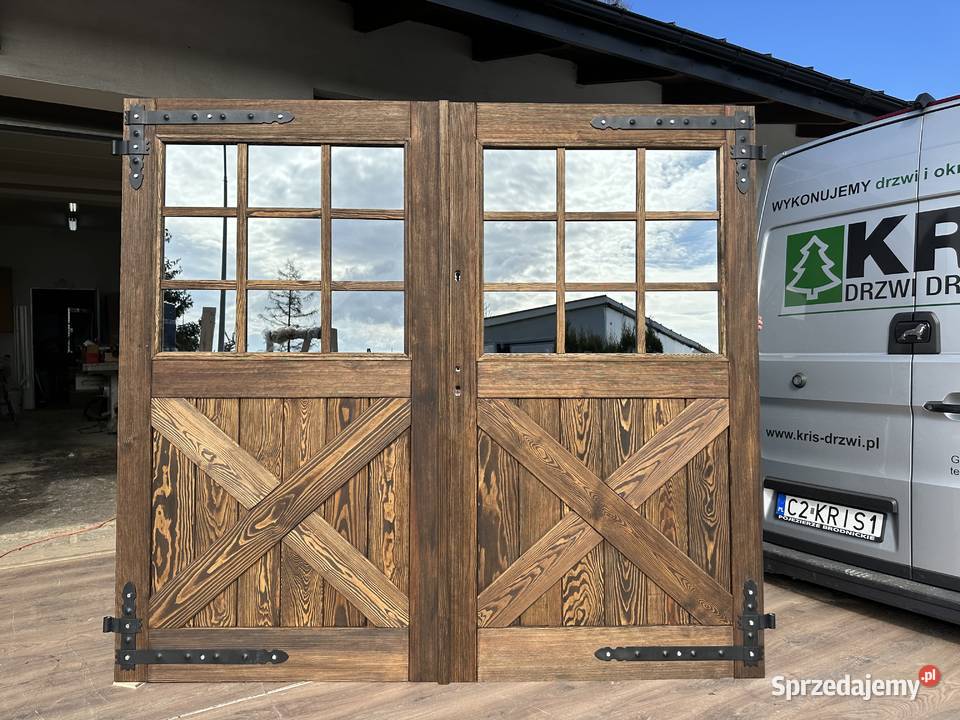 Drzwi brama garażowa szczotkowana postarzana kujawsko-pomorskie Grzybno