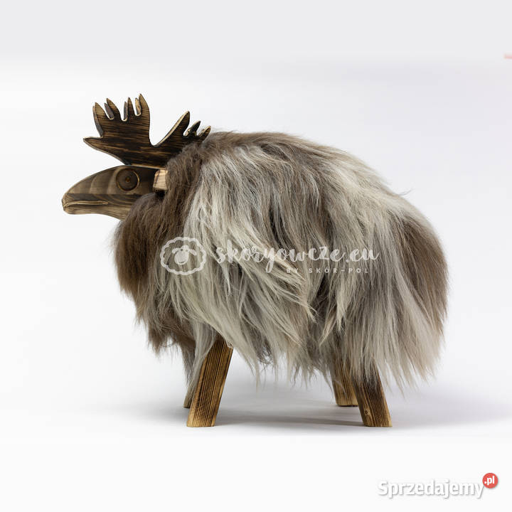 Krzesło renifer dekoracyjny brązowo biały